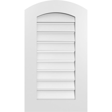 Ekena Millwork Arch Top Surface Mount PVC Gable Vent: Non-Functional, w/ 3-1/2"W x 1"P Standard Frame, 18"W x 30"H GVPAR18X3001SN
